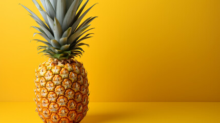 Pineapple on a yellow background
