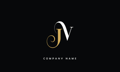 JV, VJ, J, V Abstract Letters Logo Monogram - obrazy, fototapety, plakaty
