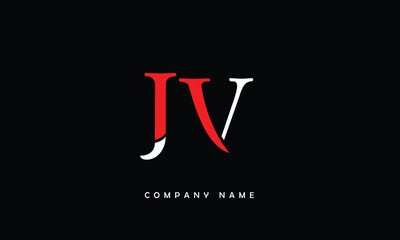 JV, VJ, J, V Abstract Letters Logo Monogram
