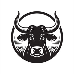 Vigorous Verve: Bull Silhouette Displaying the Dynamic and Energetic Essence - Ox Silhouette - Bull Vector
