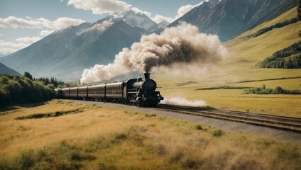train in the mountains