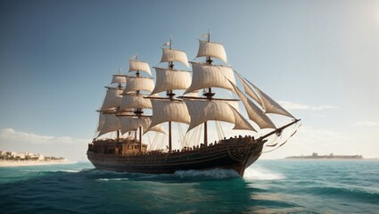 ship in the sea - Powered by Adobe