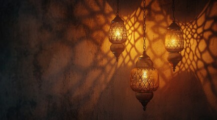 arabic lamps hanging on wall morocco wallpaper