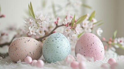 Fototapeta na wymiar easter egg basket surround on bright pink background in slow motion