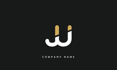 JU, UJ, J, U Abstract Letters Logo Monogram