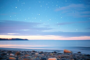 orion constellation over a quiet beach