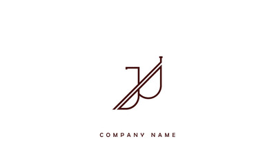 JU, UJ, J, U Abstract Letters Logo Monogram