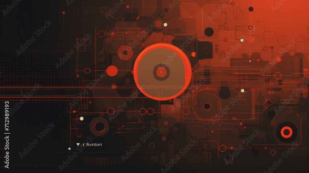 Poster abstract futuristic technology vector background with circuit patterns and glowing elements - digita