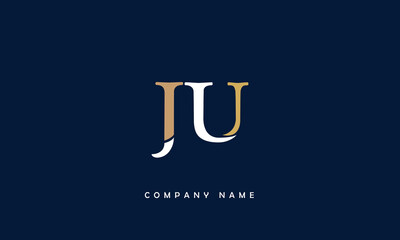 JU, UJ, J, U Abstract Letters Logo Monogram