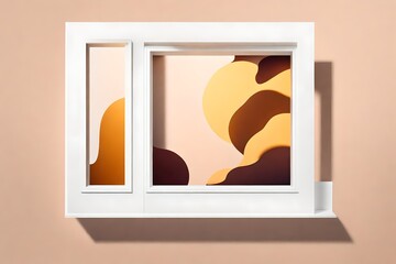 Shadows and light merge seamlessly on a minimalistic mockup, unveiling a uniquely designed masterpiece within a white frame against a rich solid color background.