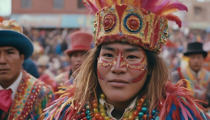 Obraz premium Carnival of Oruro is a religious and cultural festival in Oruro, Bolivia