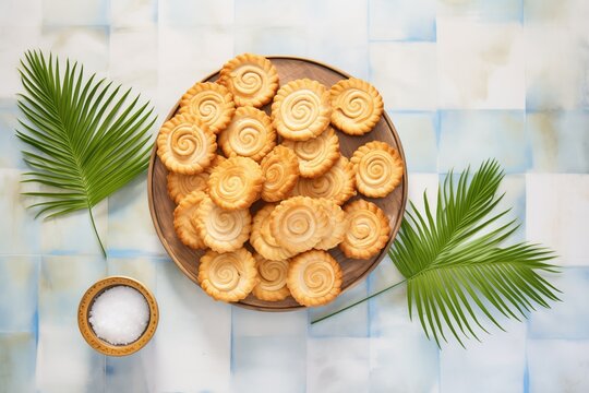 overhead shot of multiple palmiers arranged in a spiral