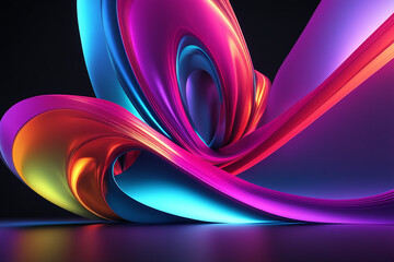 3d abstract background with holographic color pallet