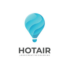 hot air balloon Gradient Mascot Logo