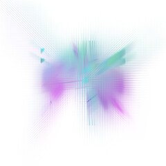 An abstract cut out transparent iridescent color streak blur design element.