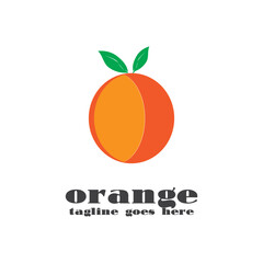 orange logo template that is unique and simple