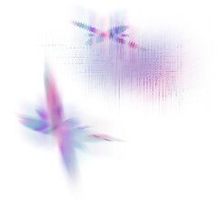 An abstract cut out transparent iridescent color streak blur design element.