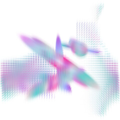 Obraz premium An abstract cut out transparent iridescent color streak blur design element.