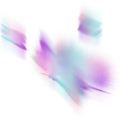 An abstract cut out transparent iridescent color streak blur design element.
