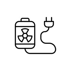 Nuclear battery outline icons, minimalist vector illustration ,simple transparent graphic element .Isolated on white background