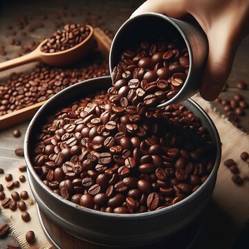 Roasted Coffee Beans with Aromatic Escape