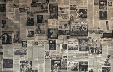 Backdrop of vintage newspapers. - obrazy, fototapety, plakaty