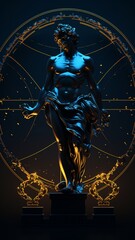Fototapeta premium Baroque sculpture world ending front AI Generated pictures