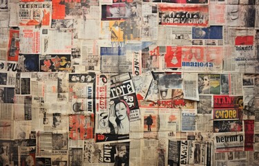 Backdrop of vintage newspapers.
