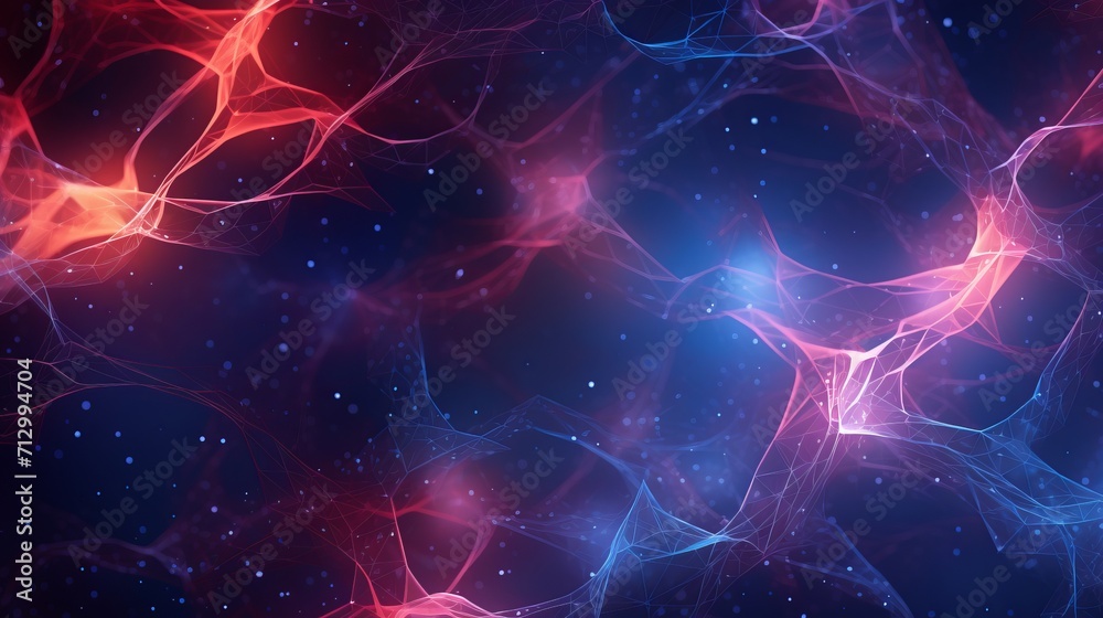 Poster dynamic neural network patterns: abstract technological background illustratio
