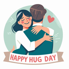vector flat hug day illustration