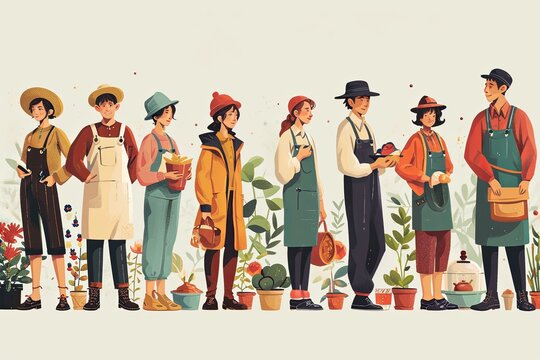 Labor Day concept With People Of Different Occupations worker flat Illustration background