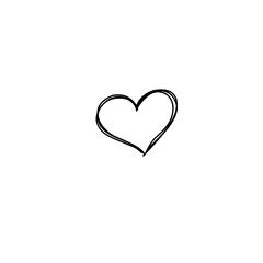 Hand drawn hearts. Hand drawn love symbol