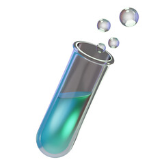 3D chemical test tube transparent background