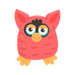 Furbie toy. An object from the 90s, 80s. Retro. Icon isolated on white background.