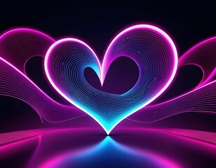 abstract cyberpunk futuristic wave heart background