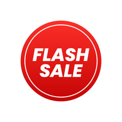Flash sale banner, red label isolated on white background. Tags, badge, ribbon for promotion. Vector illustration