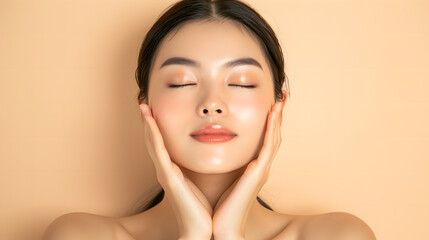 portrait of a beauty glass skin woman