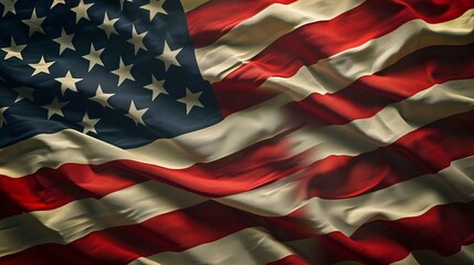 American flag background. Close up of United States of America flag.