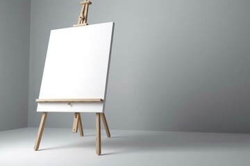 isolated white canvas on easel. Generative AI