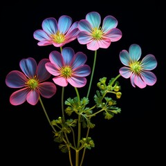 Coriander Flower neon Color AI Generated pictures