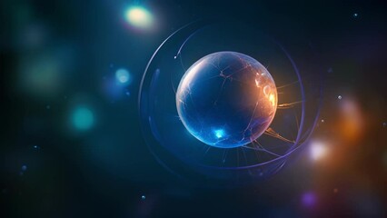 A graphic illustration of the intricate molecular structure of an embryo, highlighting the tingedge technology and scientific advancements driving the progress in food security through embryo