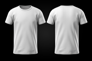 White male t shirt mockup front and back view for template design illustration