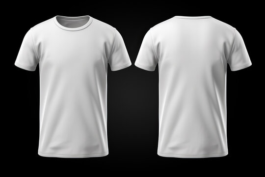 White Male T Shirt Mockup Front And Back View For Template Design Illustration