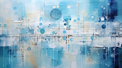 Obraz premium Generative AI, vintage grunge blue and white collage background. Different textures and shapes 