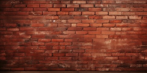 Textured red brick wall background with vignette, useful for interior design.