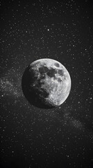 High Contrast Black and White Film of Ramadan Night Sky with Mirrorless Camera