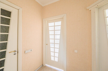 Fototapeta na wymiar standard room interior apartment. view kind of decor home decoration in hostel house for sale. empty room renovated