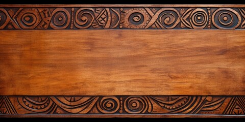 Indigenous pattern on wooden frame.