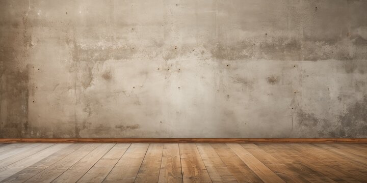 Vintage concrete wall and rough wooden floor for an idea