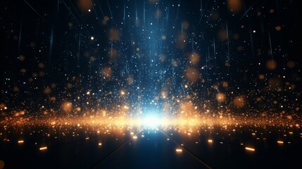 Vibrant bokeh particles: abstract event, game trailer, cinematic openers - digital technology...